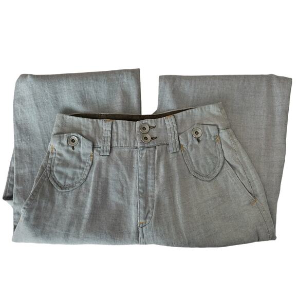 Nolita De Nimes Wide Leg High Waisted Linen Blend Size 28 Light Wash Sailor - Picture 3 of 11